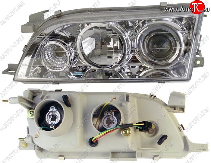 3 099 р. Левая фара SAT (хрусталь, линза) Toyota Corolla E100 седан (1991-2002)  с доставкой в г. Пермь