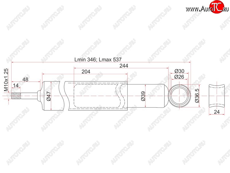 1 699 р. Амортизатор задний LH=RH SAT Toyota Sprinter E110 дорестайлинг седан (1995-1997)  с доставкой в г. Пермь