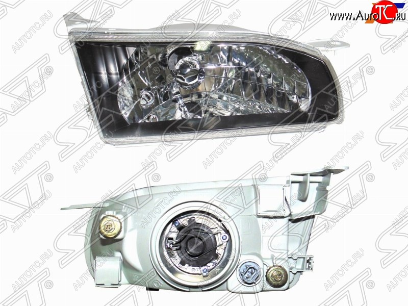 3 399 р. Правая фара SAT (черный хрусталь)  Toyota Corolla  E110 (1995-1997) седан рестайлинг  с доставкой в г. Пермь
