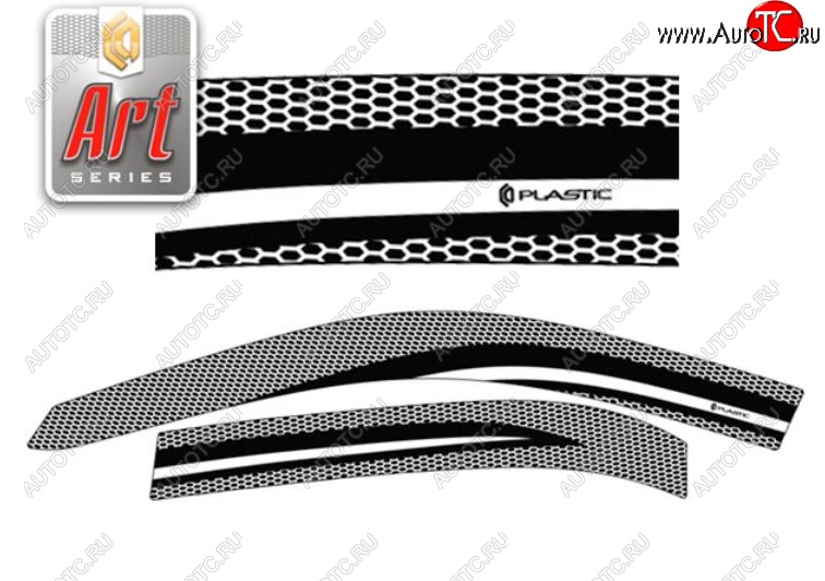 2 159 р. Дефлектора окон (E100, 103) CA-Plastic  Toyota Corolla  E110 (1997-2000) седан дорестайлинг (Серия Art серебро, Без хром.молдинга, Крепление только на скотч)  с доставкой в г. Пермь