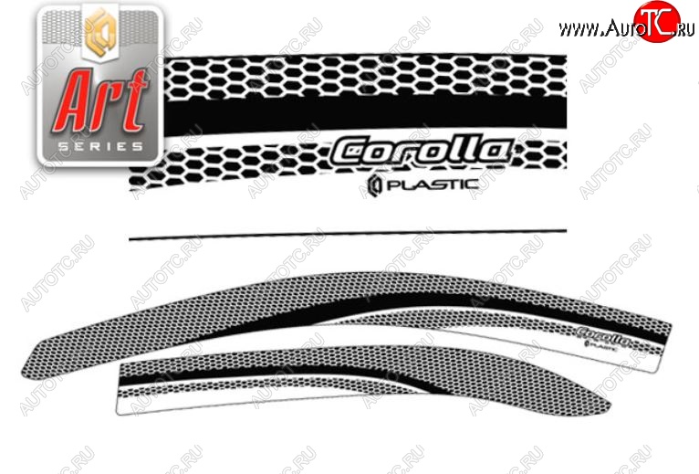 2 199 р. Дефлектора окон CA-Plastic  Toyota Corolla  E120 (2004-2007) седан рестайлинг (Серия Art графит, Без хром.молдинга, Крепление только на скотч)  с доставкой в г. Пермь