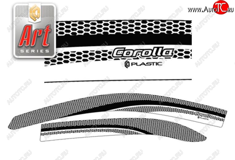 2 199 р. Дефлектора окон (E121-124) CA-Plastic  Toyota Corolla  E120 (2000-2004) седан дорестайлинг (Серия Art белая, Без хром.молдинга, Крепление только на скотч)  с доставкой в г. Пермь