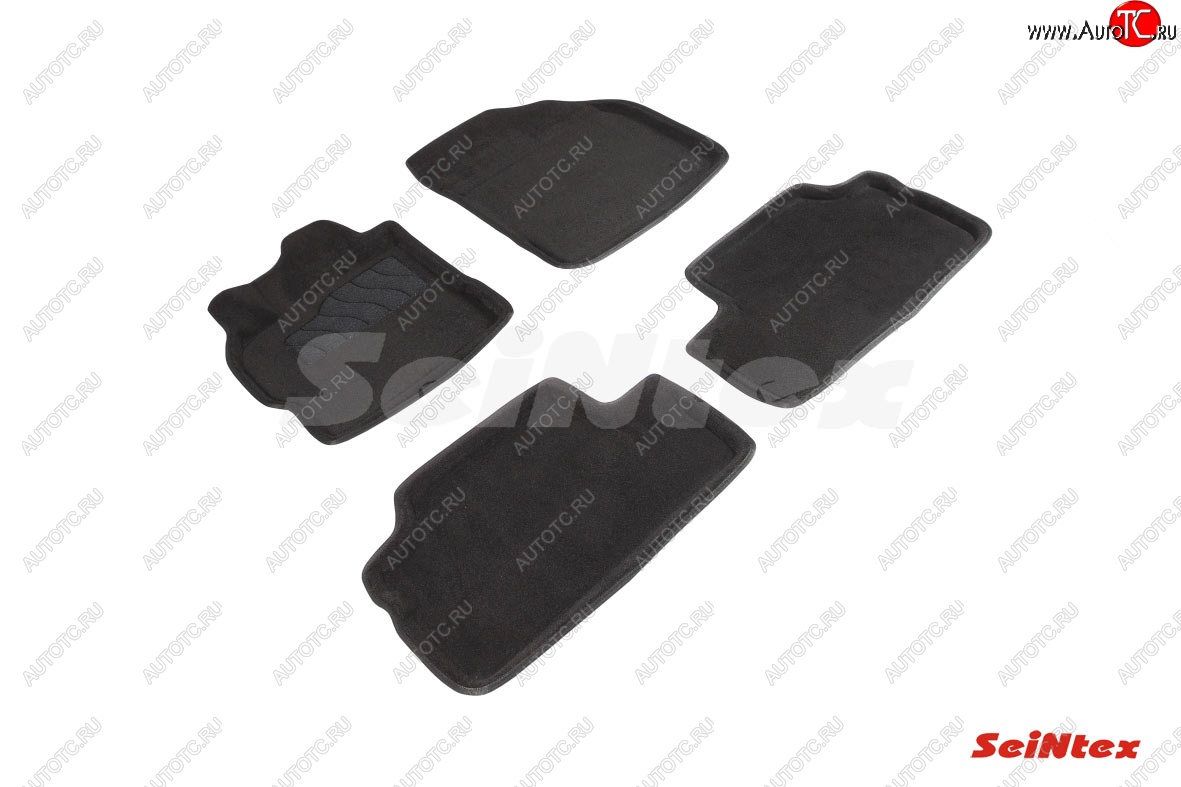 5 449 р. Комплект ворсовых ковриков в салон Seintex (3D)  Toyota Corolla ( E150,  E140) (2006-2013) седан дорестайлинг, седан рестайлинг (Черный)  с доставкой в г. Пермь