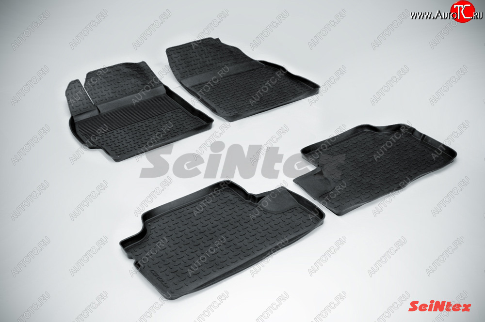 3 089 р. Коврики в салон SeiNtex (резина, высокий бортик)  Toyota Corolla  E140 (2007-2013) седан дорестайлинг, седан рестайлинг  с доставкой в г. Пермь