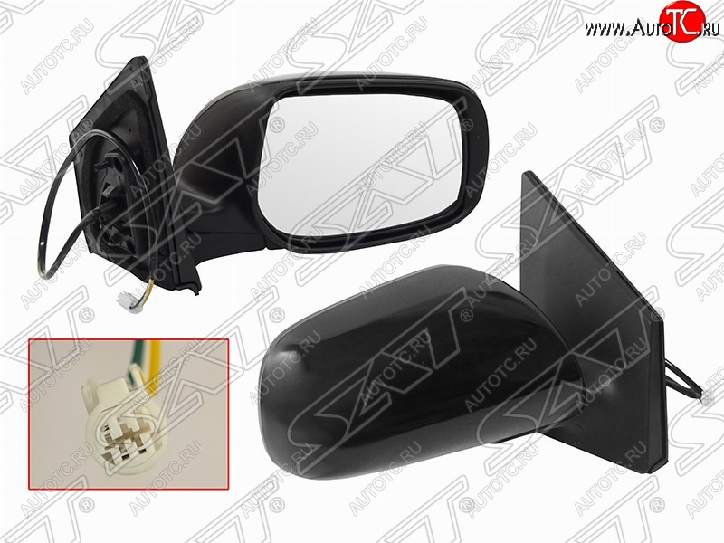 4 099 р. Правое боковое зеркало заднего вида (3 конт./эл. рег-ка) SAT Toyota Corolla E150 седан дорестайлинг (2006-2010) (Неокрашенное)  с доставкой в г. Пермь