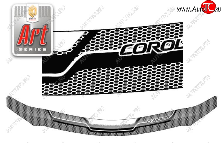 2 199 р. Дефлектор капота CA-Plastiс  Toyota Corolla  E150 (2006-2010) седан дорестайлинг (Серия Art белая)  с доставкой в г. Пермь