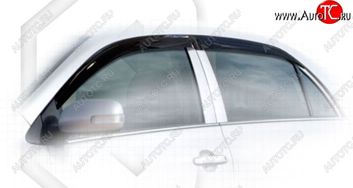 2 099 р. Дефлектора окон CA-Plastic Toyota Corolla E150 седан дорестайлинг (2006-2010) (Classic полупрозрачный, Без хром.молдинга, Крепление только на скотч)  с доставкой в г. Пермь