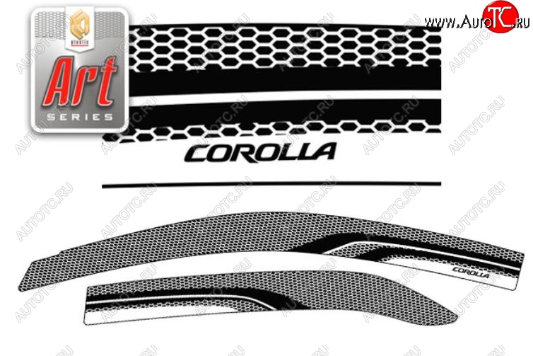 2 199 р. Дефлектора окон CA-Plastic  Toyota Corolla  E150 (2006-2010) седан дорестайлинг (Серия Art графит, Без хром.молдинга, Крепление только на скотч)  с доставкой в г. Пермь