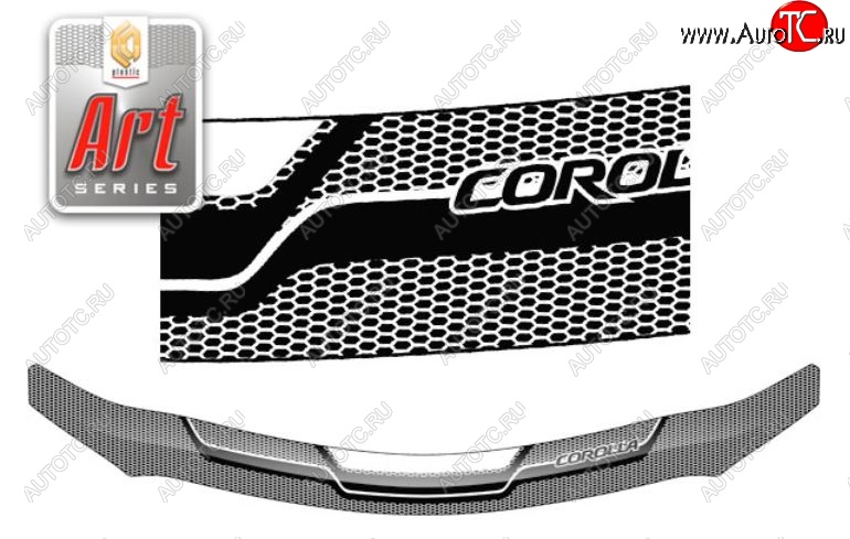 2 199 р. Дефлектор капота CA-Plastiс  Toyota Corolla  E150 (2009-2013) седан рестайлинг (Серия Art белая)  с доставкой в г. Пермь