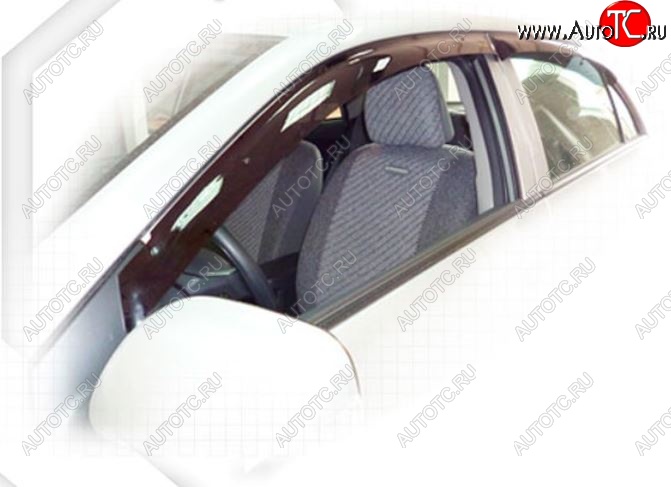 1 999 р. Дефлектора окон CA-Plastic Toyota Corolla E150 седан рестайлинг (2009-2013) (Classic полупрозрачный, Без хром.молдинга, Крепление только на скотч)  с доставкой в г. Пермь