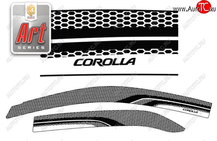 2 199 р. Дефлектора окон CA-Plastic  Toyota Corolla  E150 (2009-2013) седан рестайлинг (Серия Art графит, Без хром.молдинга, Крепление только на скотч)  с доставкой в г. Пермь