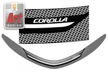 Дефлектор капота CA-Plastiс Toyota Corolla  E180 (2013-2019) дорестайлинг, рестайлинг (Серия Art серебро)