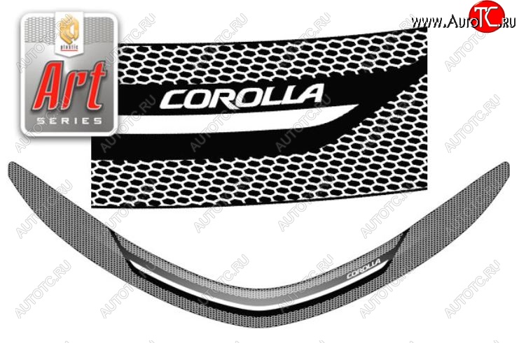 2 299 р. Дефлектор капота CA-Plastiс  Toyota Corolla  E180 (2013-2019) дорестайлинг, рестайлинг (Серия Art серебро)  с доставкой в г. Пермь
