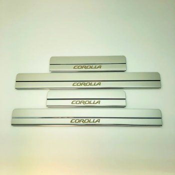 Накладки порожков салона INOX Toyota Corolla E210 седан дорестайлинг (2018-2022)