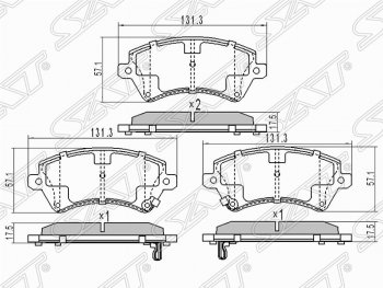 Колодки тормозные (передние) SAT Toyota Corolla Fielder E120 универсал дорестайлинг (2000-2002)