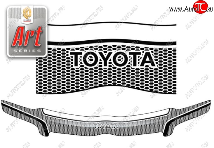 2 199 р. Дефлектор капота CA-Plastiс  Toyota Corolla Fielder  E120 (2004-2006) универсал 2-ой рестайлинг (Серия Art белая)  с доставкой в г. Пермь
