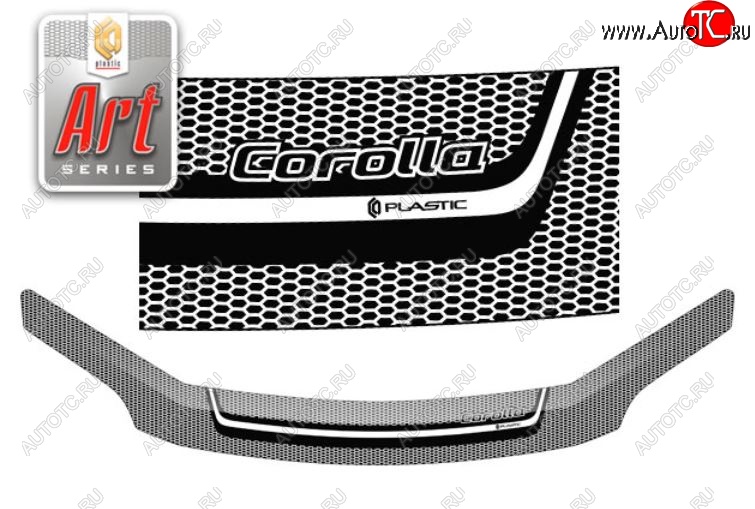 2 299 р. Дефлектор капота CA-Plastiс  Toyota Corolla Fielder  E140 (2006-2012) универсал дорестайлинг, универсал рестайлинг (Серия Art серебро)  с доставкой в г. Пермь