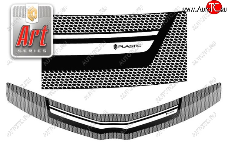 2 299 р. Дефлектор капота CA-Plastiс  Toyota Corolla Fielder  E160 (2012-2015) универсал дорестайлинг (Серия Art графит)  с доставкой в г. Пермь