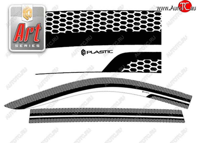 2 299 р. Дефлектора окон CA-Plastic  Toyota Corolla Fielder  E160 (2012-2015) универсал дорестайлинг (Серия Art белая, Без хром.молдинга)  с доставкой в г. Пермь