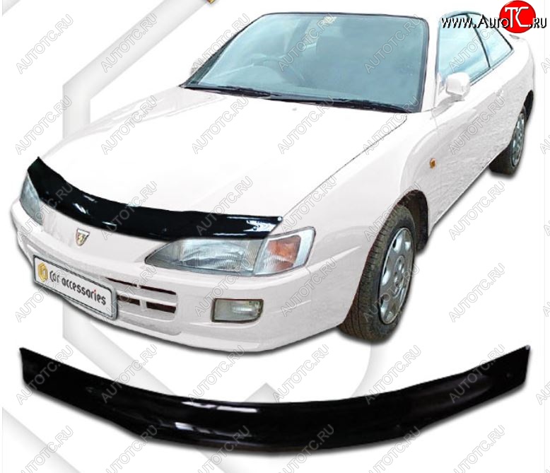1 899 р. Дефлектор капота CA-Plastic  Toyota Corolla Levin  E110 (1997-2000) купе рестайлинг (Classic черный, Без надписи)  с доставкой в г. Пермь