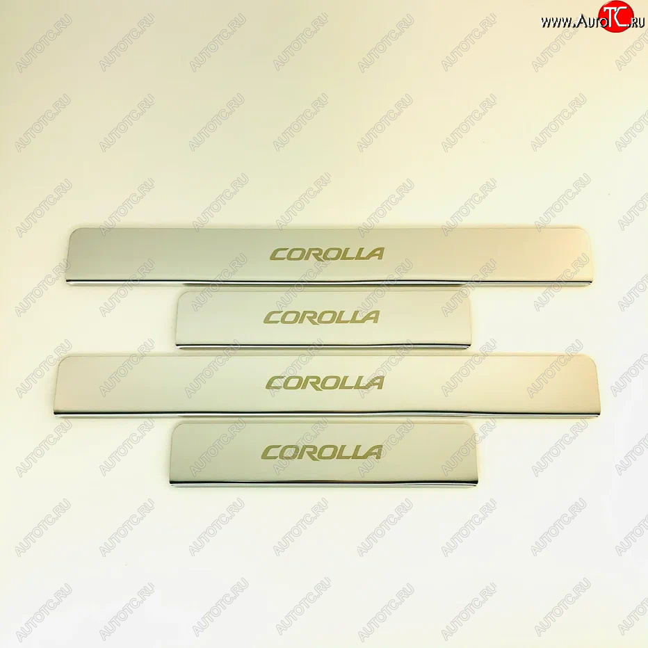 2 179 р. Накладки порожков салона INOX  Toyota Corolla  E170 (2012-2019) дорестайлинг, рестайлинг (Нержавеющая сталь)  с доставкой в г. Пермь