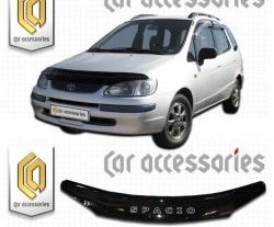 1 999 р. Дефлектор капота CA-Plastic Toyota Corolla Spacio E110 дорестайлинг (1997-1999) (серия Classic черный, Без надписи)  с доставкой в г. Пермь. Увеличить фотографию 2