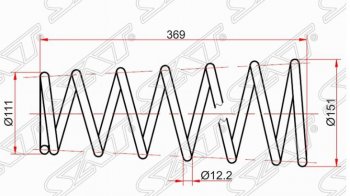 Комплект задних пружин WG SAT (2 шт) Toyota Sprinter E110 дорестайлинг седан (1995-1997)