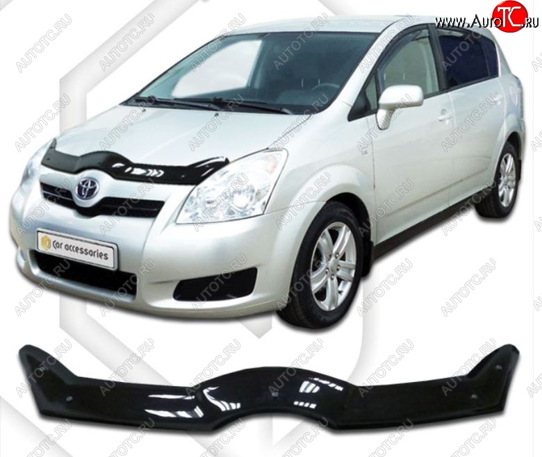1 999 р. Дефлектор капота CA-Plastiс  Toyota Corolla Verso  AR10 (2004-2009) (Classic черный, Без надписи)  с доставкой в г. Пермь