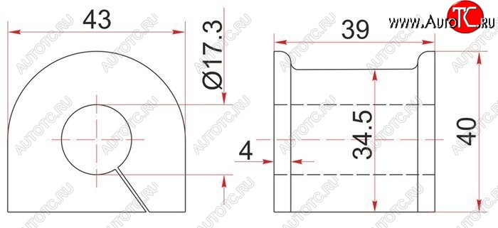 207 р. Резиновая втулка заднего стабилизатора (D=17.3) SAT Toyota Crown S150 седан дорестайлинг (1995-1997)  с доставкой в г. Пермь