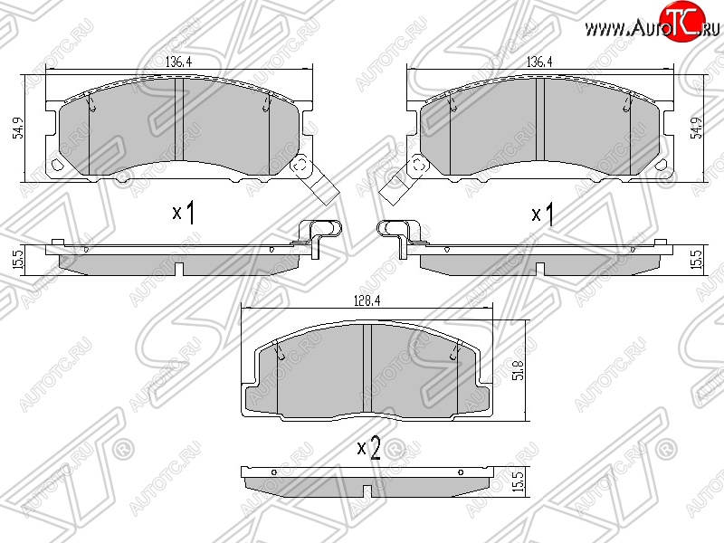 989 р. Колодки тормозные SAT (передние) Toyota Estima Emina XR10, XR20 минивэн дорестайлинг (1992-1994)  с доставкой в г. Пермь