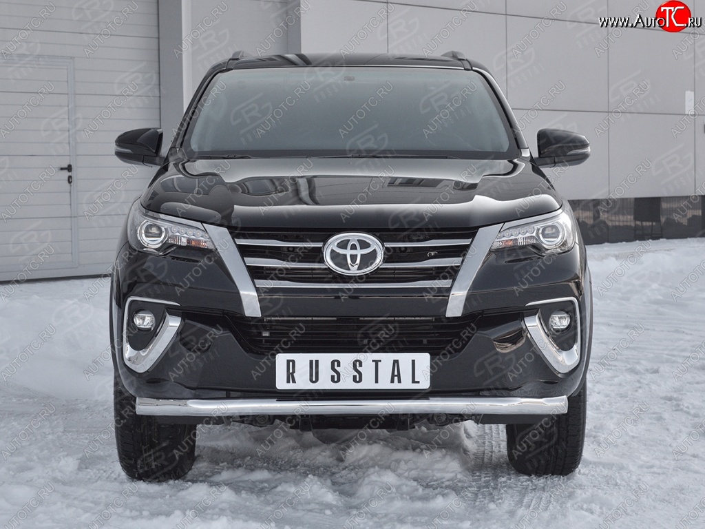 17 699 р. Защита переднего бампера (Ø63 мм, нержавейка) SLITKOFF Toyota Fortuner AN160 дорестайлинг (2015-2020)  с доставкой в г. Пермь