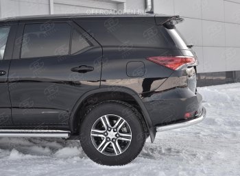 17 699 р. Защита заднего бампера (Ø63 мм, нержавейка) SLITKOFF  Toyota Fortuner  AN160 (2015-2020) дорестайлинг  с доставкой в г. Пермь. Увеличить фотографию 4