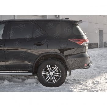 13 699 р. Защита заднего бампера (Ø75х42 мм, нержавейка) Russtal Toyota Fortuner AN160 дорестайлинг (2015-2020)  с доставкой в г. Пермь. Увеличить фотографию 3