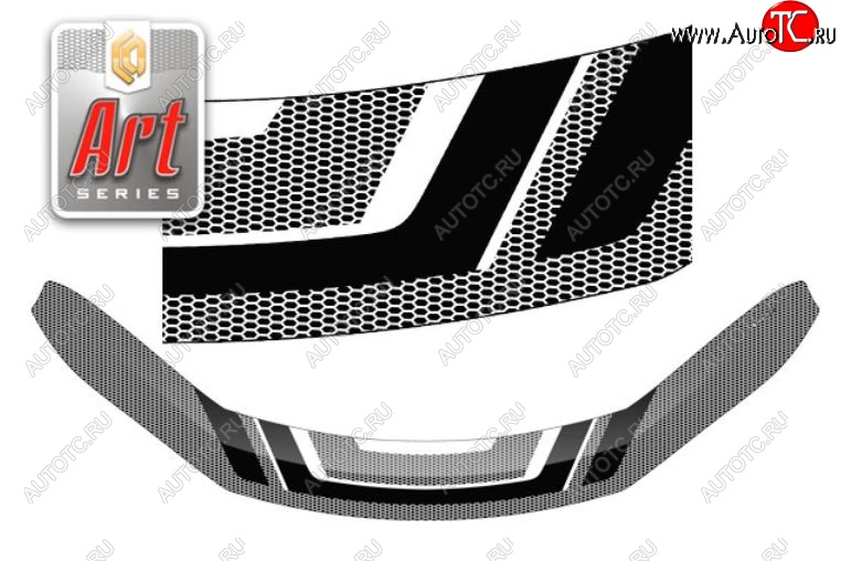 2 479 р. Дефлектор капота CA-Plastiс  Toyota Fortuner  AN160 (2015-2025) дорестайлинг, рестайлинг (Серия Art белая)  с доставкой в г. Пермь