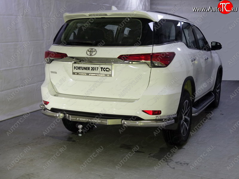 26 499 р. Защита заднего бампера (уголки двойные) ТСС 76,1/42,4 мм  Toyota Fortuner  AN160 (2015-2020) дорестайлинг  с доставкой в г. Пермь