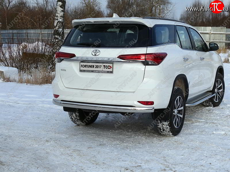 23 899 р. Защита заднего бампера (овальная) ТСС(нержавейка d 75х42 мм)  Toyota Fortuner  AN160 (2015-2025) дорестайлинг, рестайлинг  с доставкой в г. Пермь