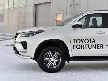 19 799 р. Защита переднего бампера (Ø63 мм, нержавейка) SLITKOFF Toyota Fortuner AN160 рестайлинг (2020-2025)  с доставкой в г. Пермь. Увеличить фотографию 4