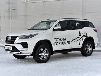 22 999 р. Защита переднего бампера (2 трубы Ø63 и 42 мм, нержавейка) SLITKOFF  Toyota Fortuner  AN160 (2020-2025) рестайлинг  с доставкой в г. Пермь. Увеличить фотографию 2