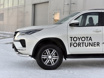22 999 р. Защита переднего бампера (2 трубы Ø63 и 42 мм, нержавейка) SLITKOFF  Toyota Fortuner  AN160 (2020-2025) рестайлинг  с доставкой в г. Пермь. Увеличить фотографию 4