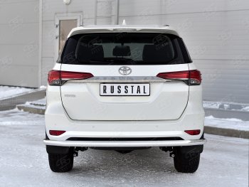 18 949 р. Защита заднего бампера (Ø63 мм, нержавейка) SLITKOFF  Toyota Fortuner  AN160 (2020-2025) рестайлинг  с доставкой в г. Пермь. Увеличить фотографию 2