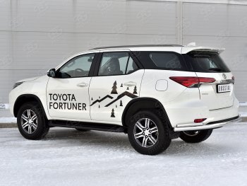 21 399 р. Защита заднего бампера (2 трубы Ø63 и 42 мм, нержавейка) SLITKOFF  Toyota Fortuner  AN160 (2020-2025) рестайлинг  с доставкой в г. Пермь. Увеличить фотографию 3