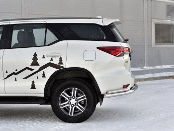 21 399 р. Защита заднего бампера (2 трубы Ø63 и 42 мм, нержавейка) SLITKOFF  Toyota Fortuner  AN160 (2020-2025) рестайлинг  с доставкой в г. Пермь. Увеличить фотографию 4