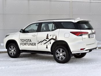 19 799 р. Защита заднего бампера (Ø63 и 42 мм, нержавейка) SLITKOFF  Toyota Fortuner  AN160 (2020-2025) рестайлинг  с доставкой в г. Пермь. Увеличить фотографию 3
