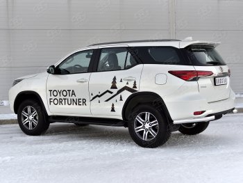 17 949 р. Защита заднего бампера (Ø63 мм уголки, нержавейка) SLITKOFF  Toyota Fortuner  AN160 (2020-2025) рестайлинг  с доставкой в г. Пермь. Увеличить фотографию 4
