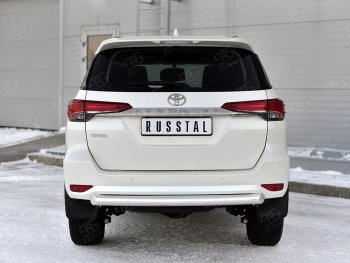 17 999 р. Защита заднего бампера SLITKOFF d76 дуга  Toyota Fortuner  AN160 (2020-2025) рестайлинг  с доставкой в г. Пермь. Увеличить фотографию 2