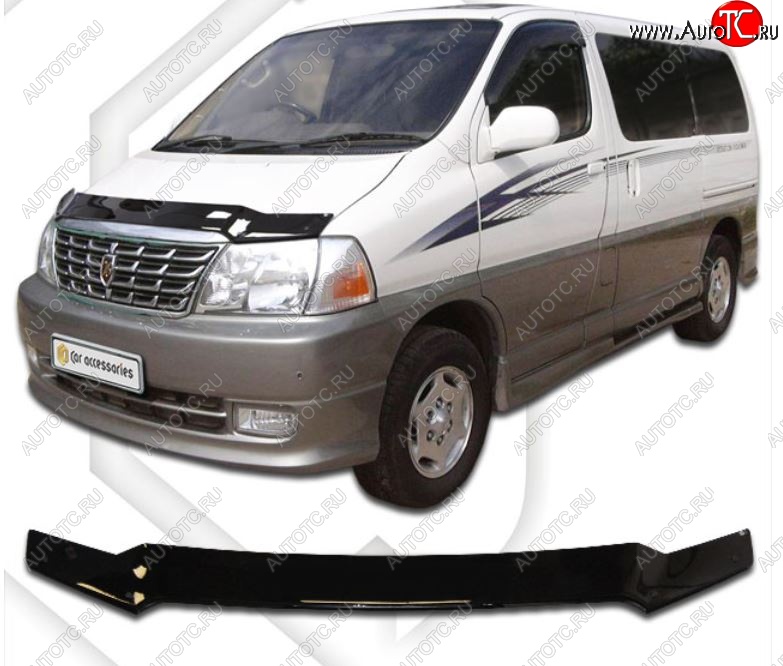 1 999 р. Дефлектор капота CA-Plastic Toyota Hiace Grand (1999-2002) (Classic черный, Без надписи)  с доставкой в г. Пермь