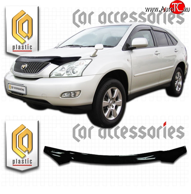 2 079 р. Дефлектор капота CA-Plastic  Toyota Harrier  XU30 (2003-2013) (Classic черный, Без надписи)  с доставкой в г. Пермь