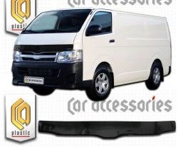 Дефлектор капота CA Plastic (левый руль, широкая кабина) Toyota Hiace  H200 (2004-2017) минивэн (Япония) дорестайлинг , минивэн (Япония) 1-ый рестайлинг, минивэн (Япония) 2-ой рестайлинг, минивэн (Япония) 3-ий рестайлинг
