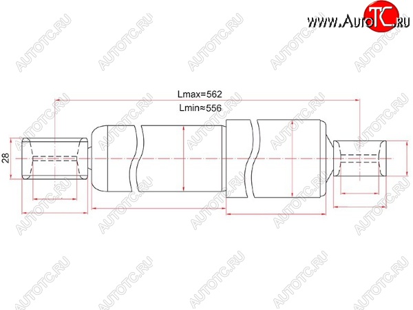 2 249 р. Амортизатор задний SAT (устанавливается на левую или правую сторону) Toyota Hiace H100 минивэн дорестайлинг (Япония) (1989-1993)  с доставкой в г. Пермь