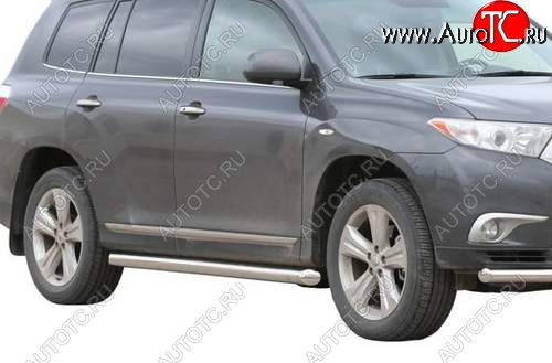 30 999 р. Защита порогов ТехноСфера (Техно Сфера) (нержавейка, 63.5 mm) Toyota Highlander XU40 рестайлинг (2010-2013)  с доставкой в г. Пермь